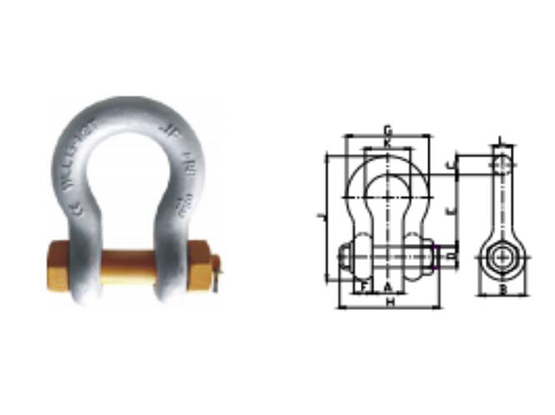 合金螺栓插销型弓形卸扣(I级)Alloy Balt type bow shackles