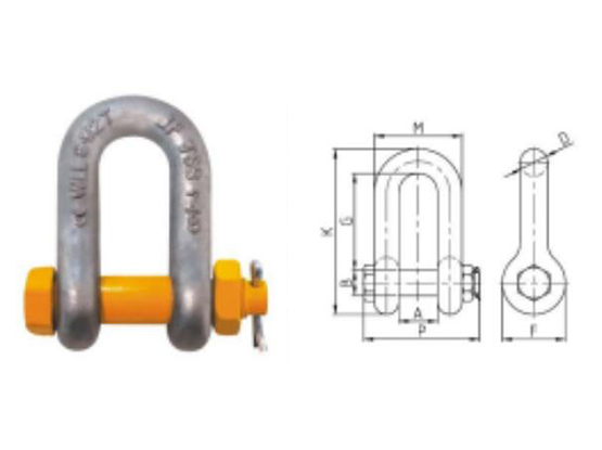 S6级螺栓销轴式D形卸扣(JSB) BOLT TYPE DEE SHACKLES (JSB)