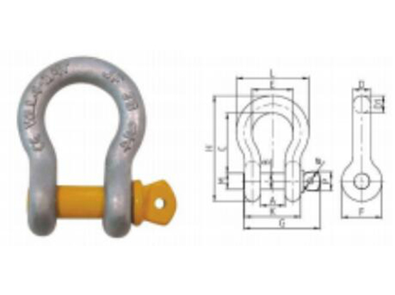 S6级螺纹销轴式弓形卸扣(JB) SCREW PIN BOW SHACKLES (JB)