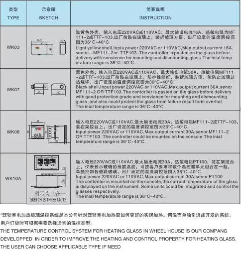 驾驶室电加热玻璃温控系统