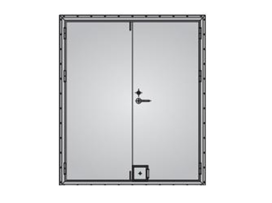A60级双扇防火门(带消防小门) A60 CLASS DOUBLE LEAVES FIREPROOF DOOR (WITH SMALL FIRE FIGHTING DOOR)